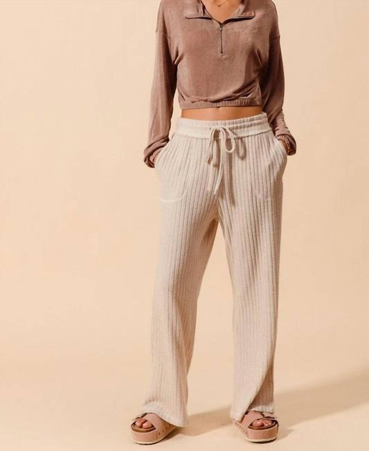 So Me - Women's Brushed Wide Rib Knit Pant