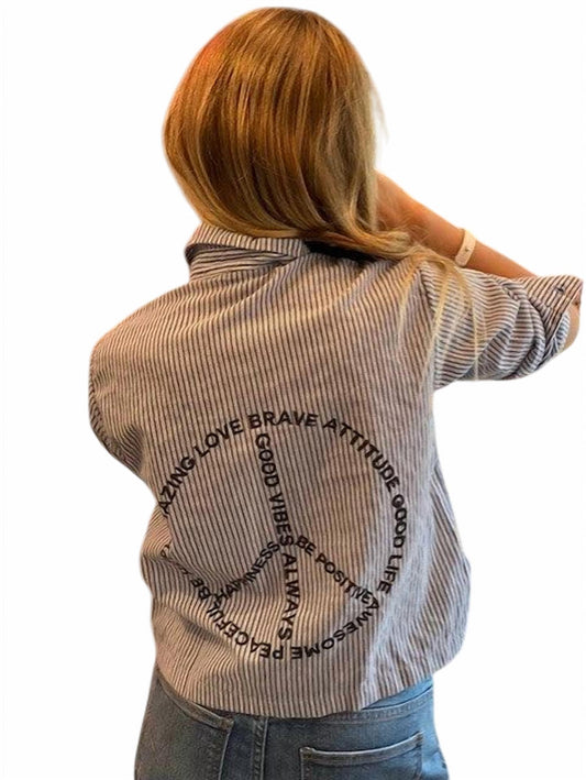 Flowers By Zoe - Stripe Long Sleeve Top