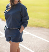 Entro - Sammi Stitch Long Sleeve Top And Shorts Set