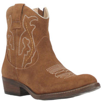 Dingo Women's Daisy Mae Western Ankle Boot in brown - women's shoe - detail view