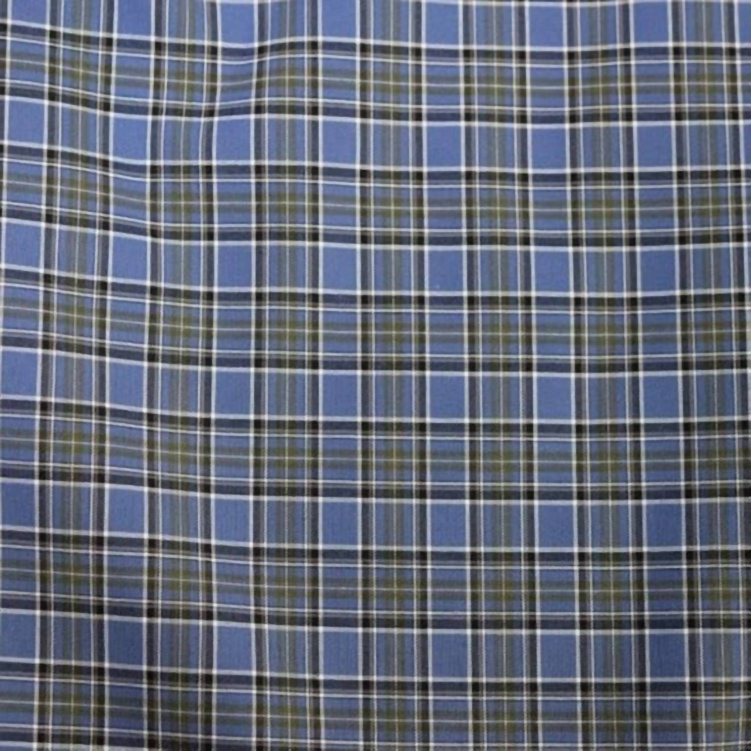 F/X Fusion Men's Long Sleeve Multi Check Top in blue - men's long sleeve top - detail view