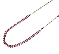 Nadine Delépine Women's Enameled Brass Leaf Chain And Glass Beads Necklace in purple - women's jewelry - alternate view