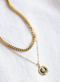 Sahira Jewelry Design Women's Edina Coin Necklace in gold - women's necklace - detail view