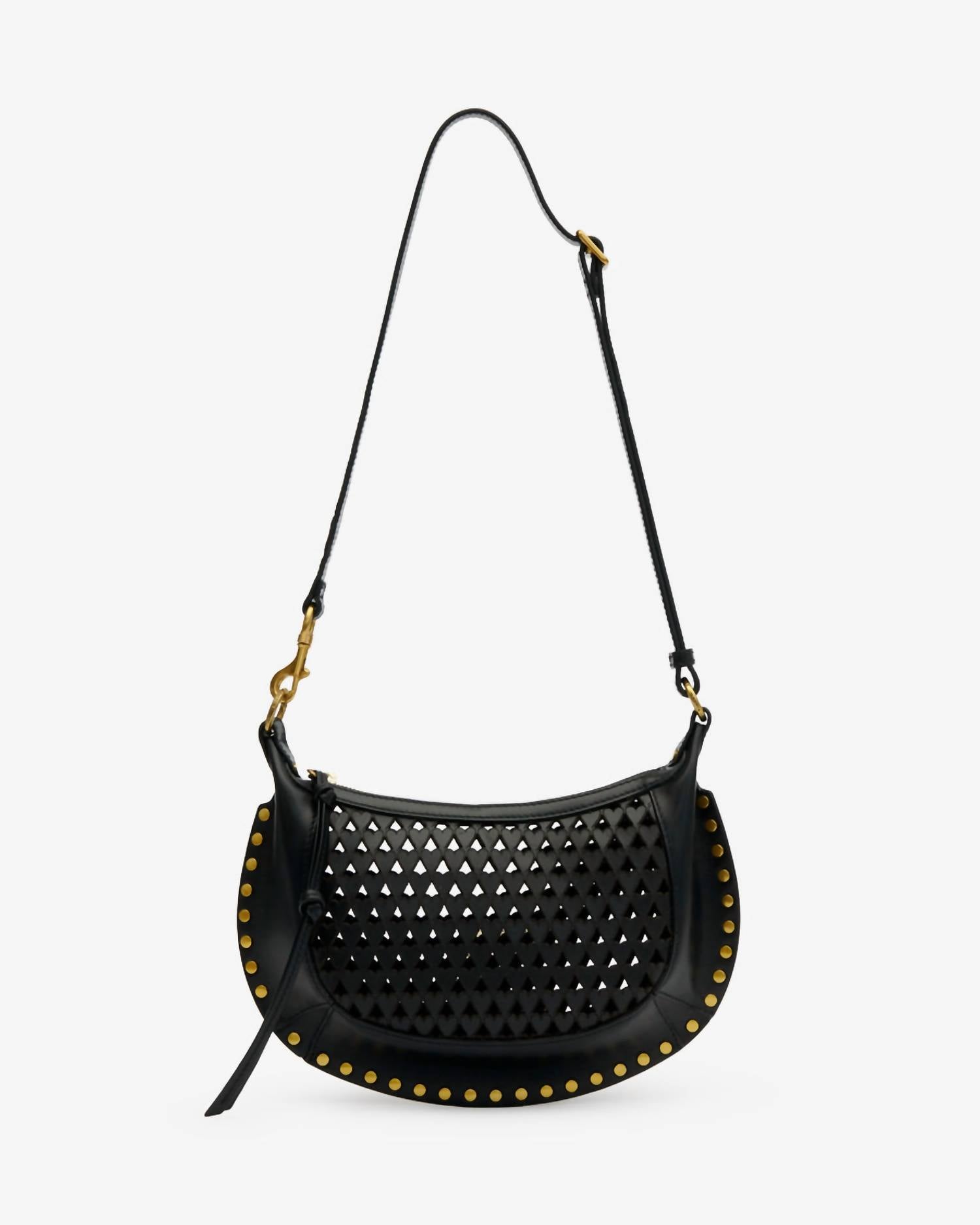 ISABEL MARANT Women's Oskan Moon Soft Leather Shoulder Bag in black - women's bag - alternate view