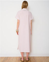 WE-AR4 Darla Midi Dress in beige stripe - women's dress - detail view