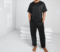 Lunya Men's Silk Set in black 1 - men's t-shirt