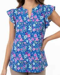 Dear Scarlett - Lizzie Flutter Sleeves Floral Print Top