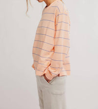 fp movement Hustle Striped Layer Top in awning stripe peach - women's long sleeve top - alternate view