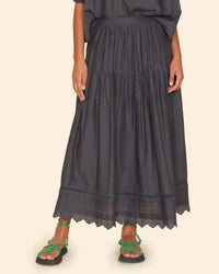 XIRENA Tilda Midi Skirt in obsidian - women's skirt