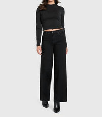 Guess Sexy Palazzo Relaxed Fit Mid Rise Jeans in cachemire black - women's jeans - view 5