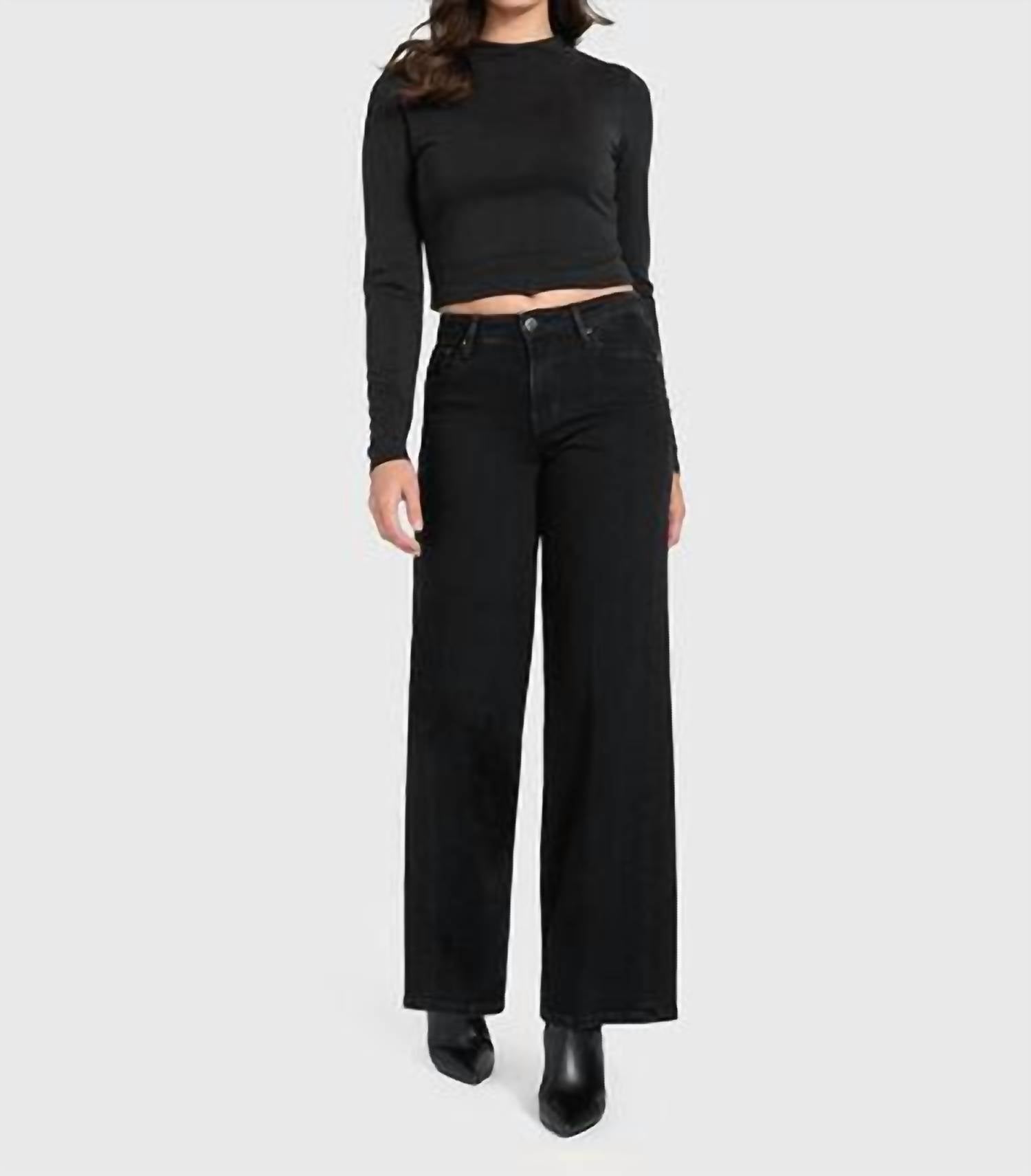 Guess Sexy Palazzo Relaxed Fit Mid Rise Jeans in cachemire black - women's jeans - view 5