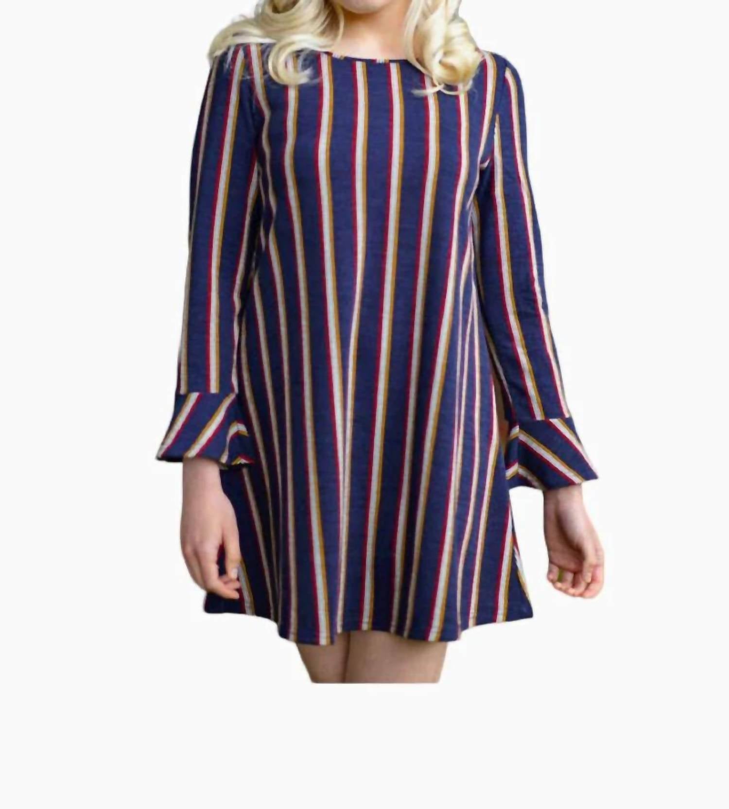 Papillon - Multi Stripe Bell Sleeve Dress