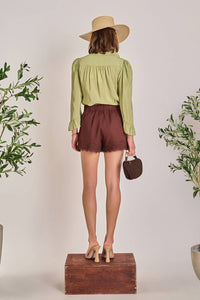 English Factory - Long Sleeve Ruffle Blouse