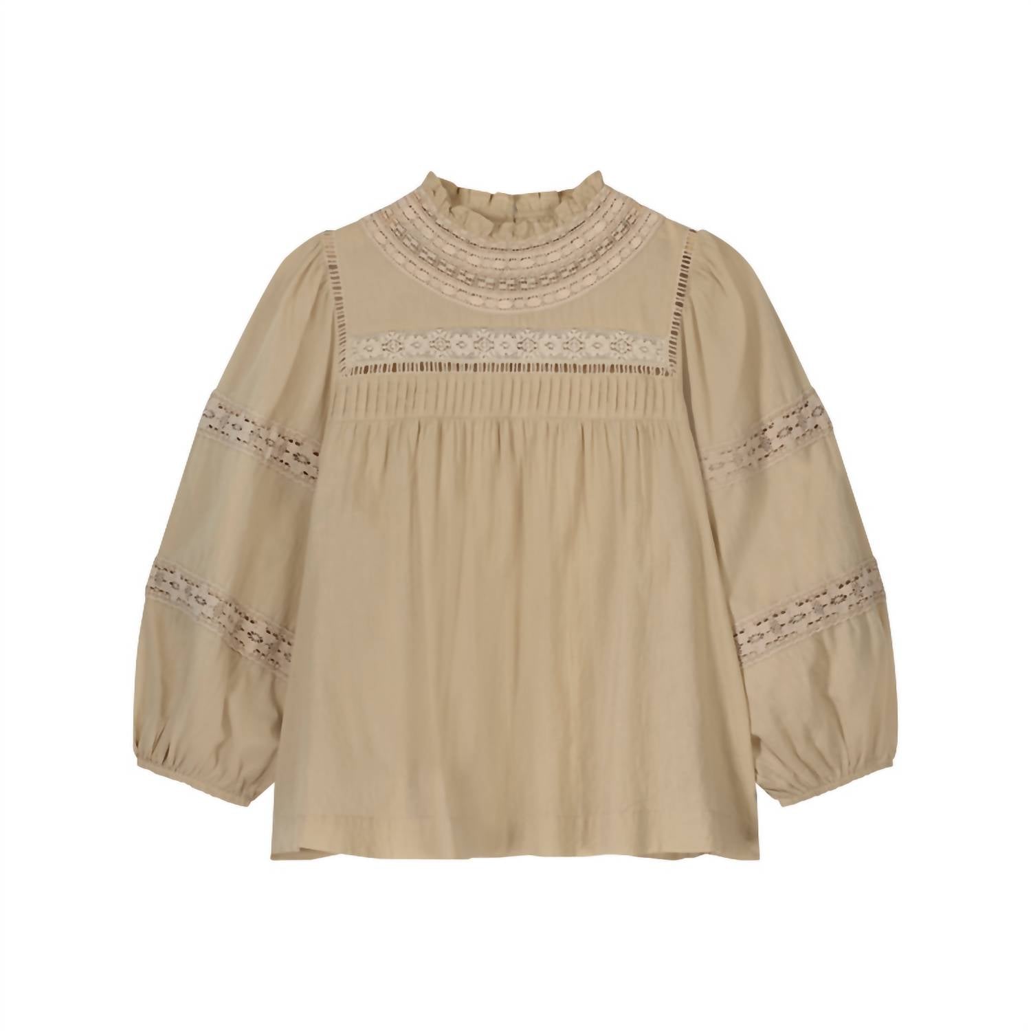summum Women's Cotton Voile Top in alpaca - women's blouse