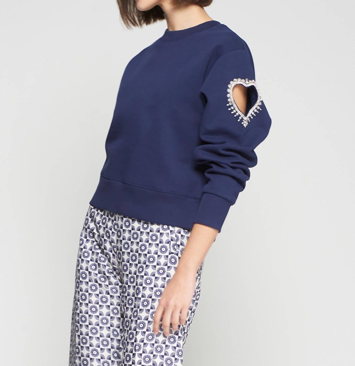 Vilagallo - With Heart Sleeve Top - Plus