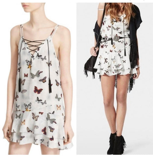 The Kooples - Butterfly Print Lace Up Dress