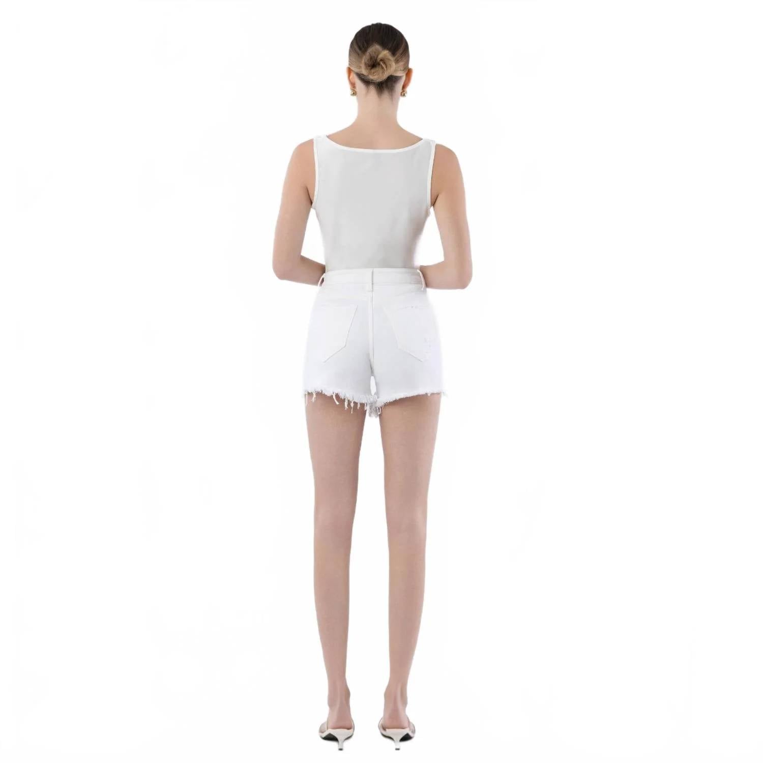 Lovervet - Super High Rise Frayed Denim Shorts