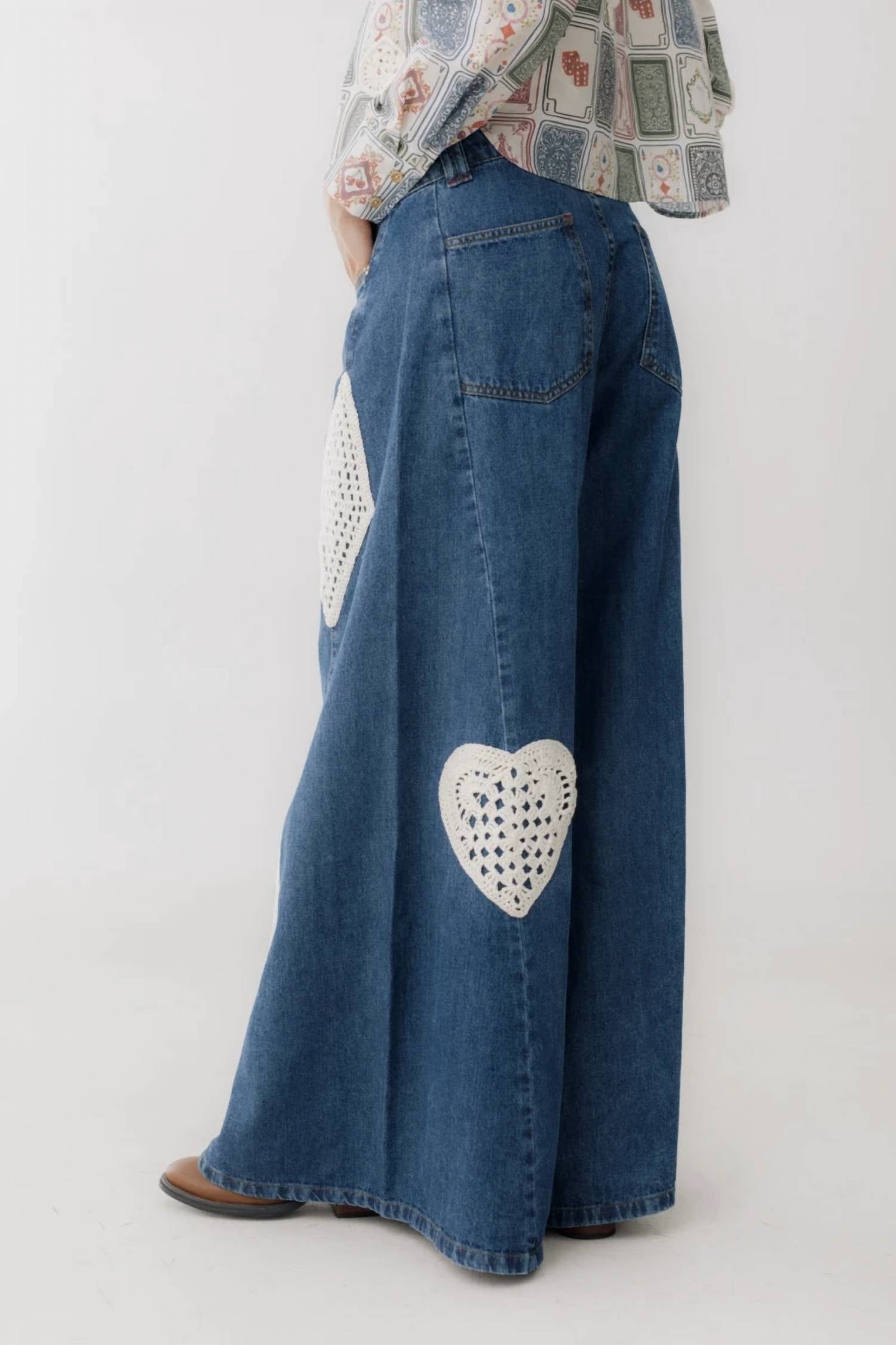 Savia - Crochet Wide Leg Jeans