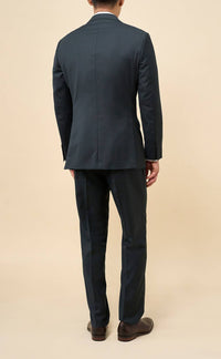 SPIER & MACKAY Rowe And Taylor Merino Wool Suit Jacket in dark green - men's jacket - view 4
