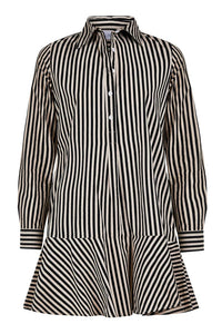 Livro Polly Dress in ganache pinstripe - women's dress - alternate view