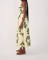 Dress To - Leaf Print Midi Dress