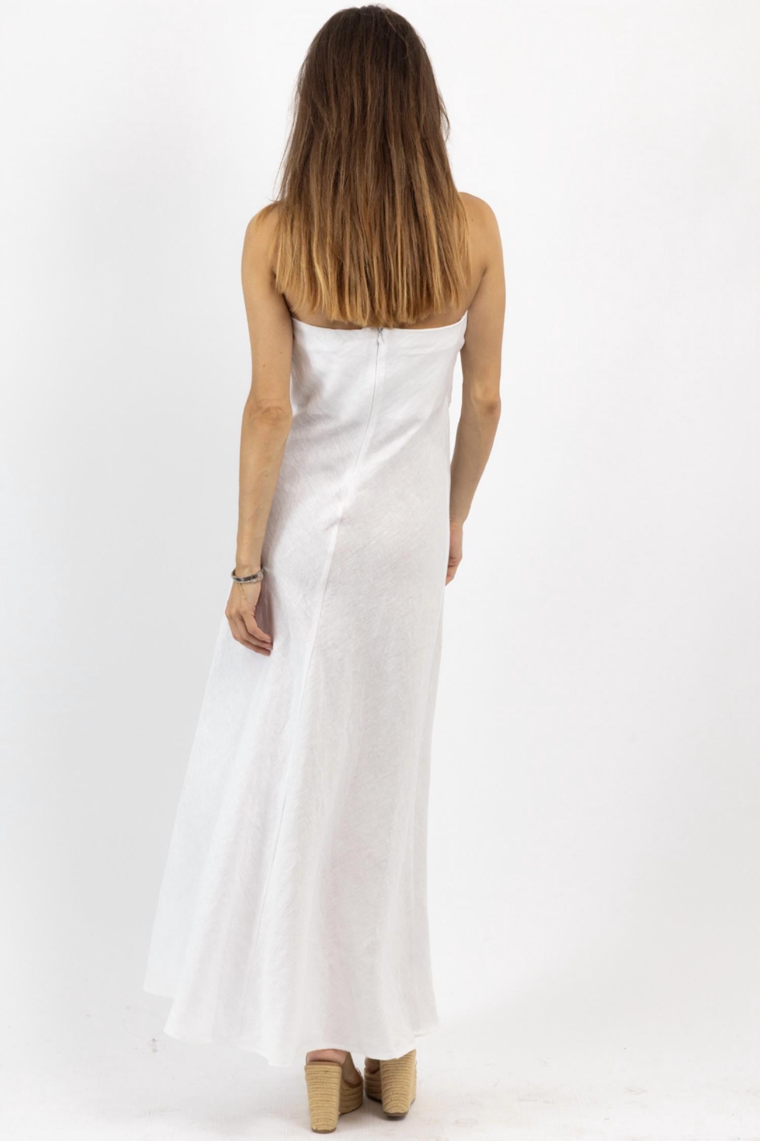 Olivaceous - Jasper Linen Strapless Dress