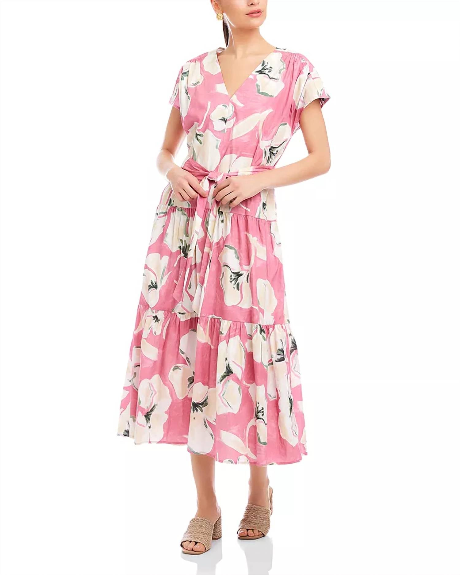 Fifteen Twenty - Kristine Tiered Front Slit Midi Dress