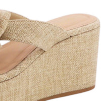Bamboo - Women's Raffia Bow Platform Sandals