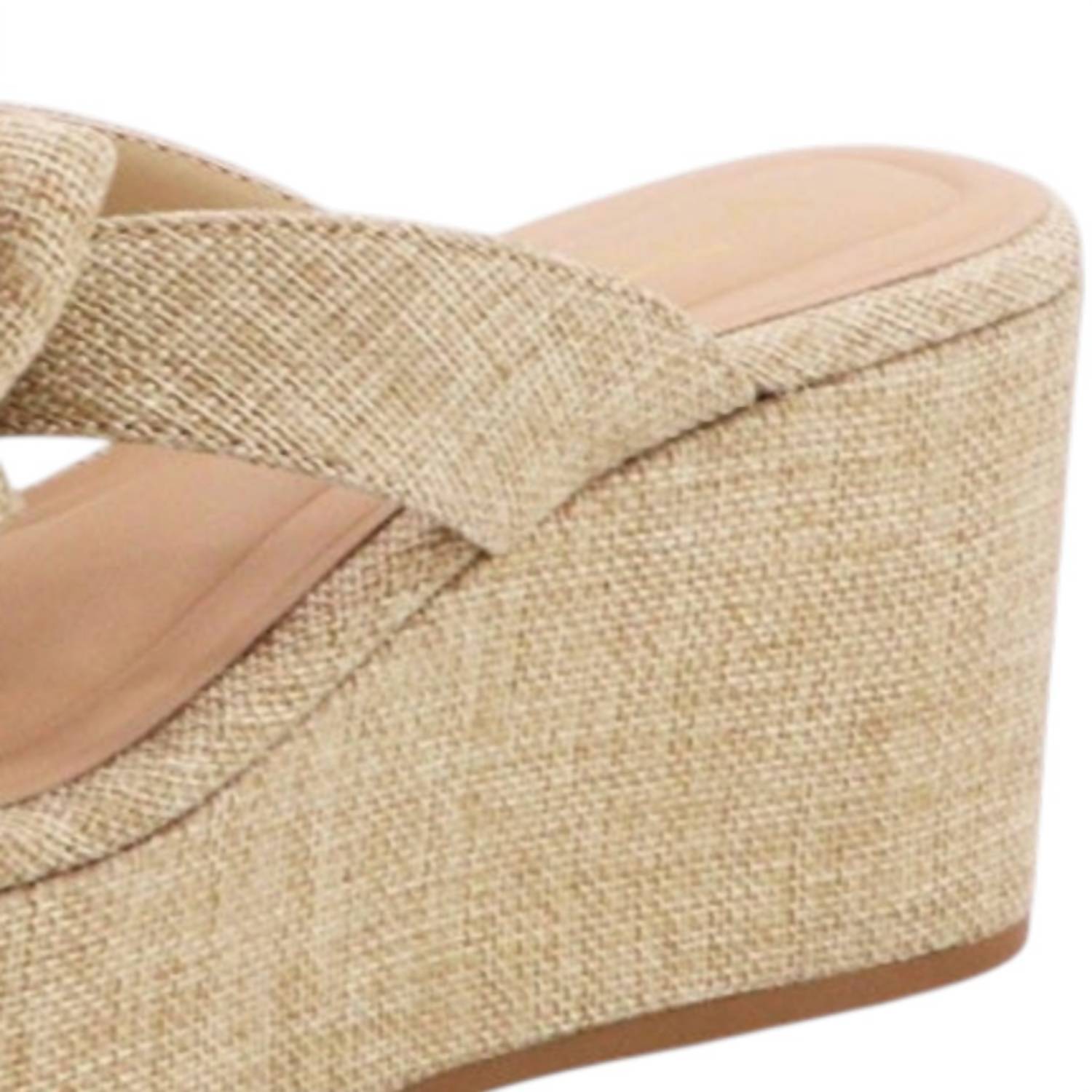 Bamboo - Women's Raffia Bow Platform Sandals