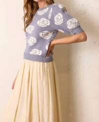 Polagram - Floral Print Knit Top