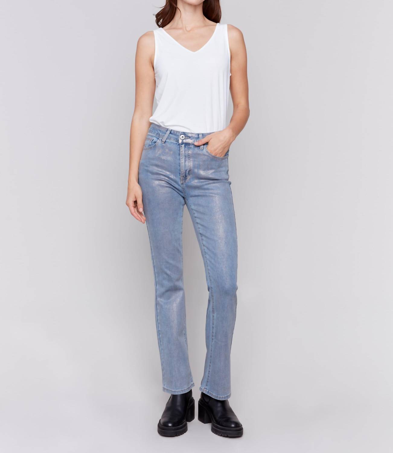 Charlie B - Shimmer Bootcut Leg Pants