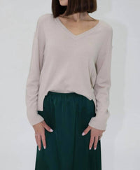 Another Love - Makenzi V Neck Drop Shoulder Sweater Top