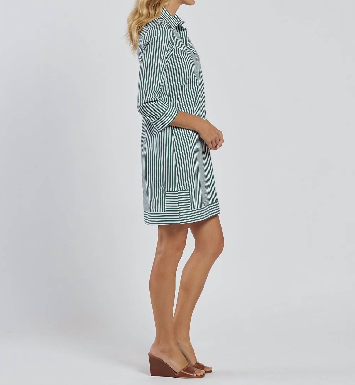 Jude Connally - Finley Cotton Shirting Striped Dress