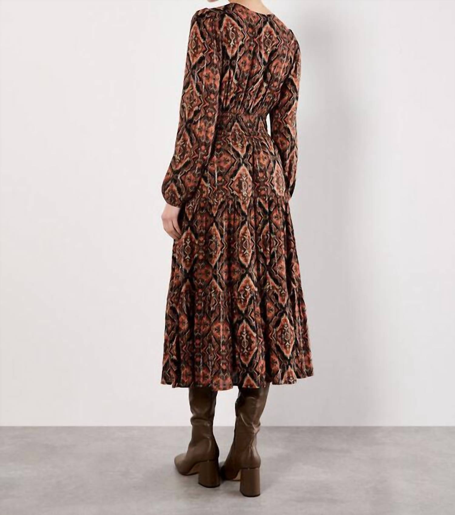 Apricot - Smock Waist Tiered Dress