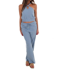 Bailey Rose - Women's All That And More Stripe Halter Top