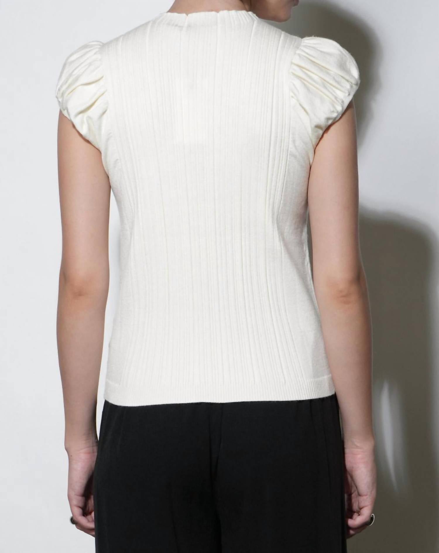 Greylin - Austen Puff Cap Sleeve Rib Knit Top