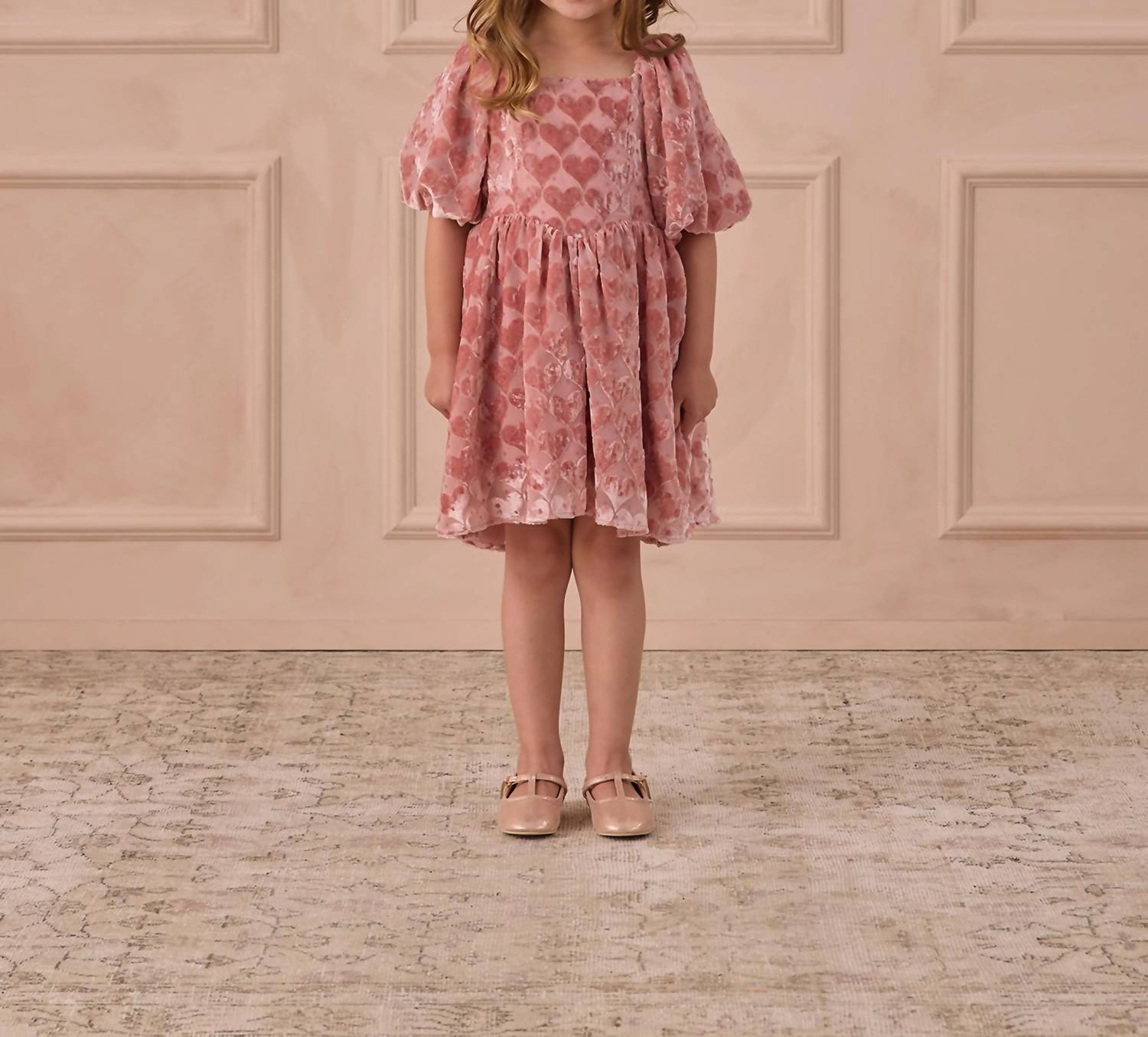 NORALEE Nina Dress in lipstick hearts - kids' dress