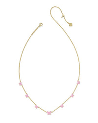 Kendra Scott Women's Lillia Butterfly Strand Necklace in gold pink enamel - women's jewelry - detail view