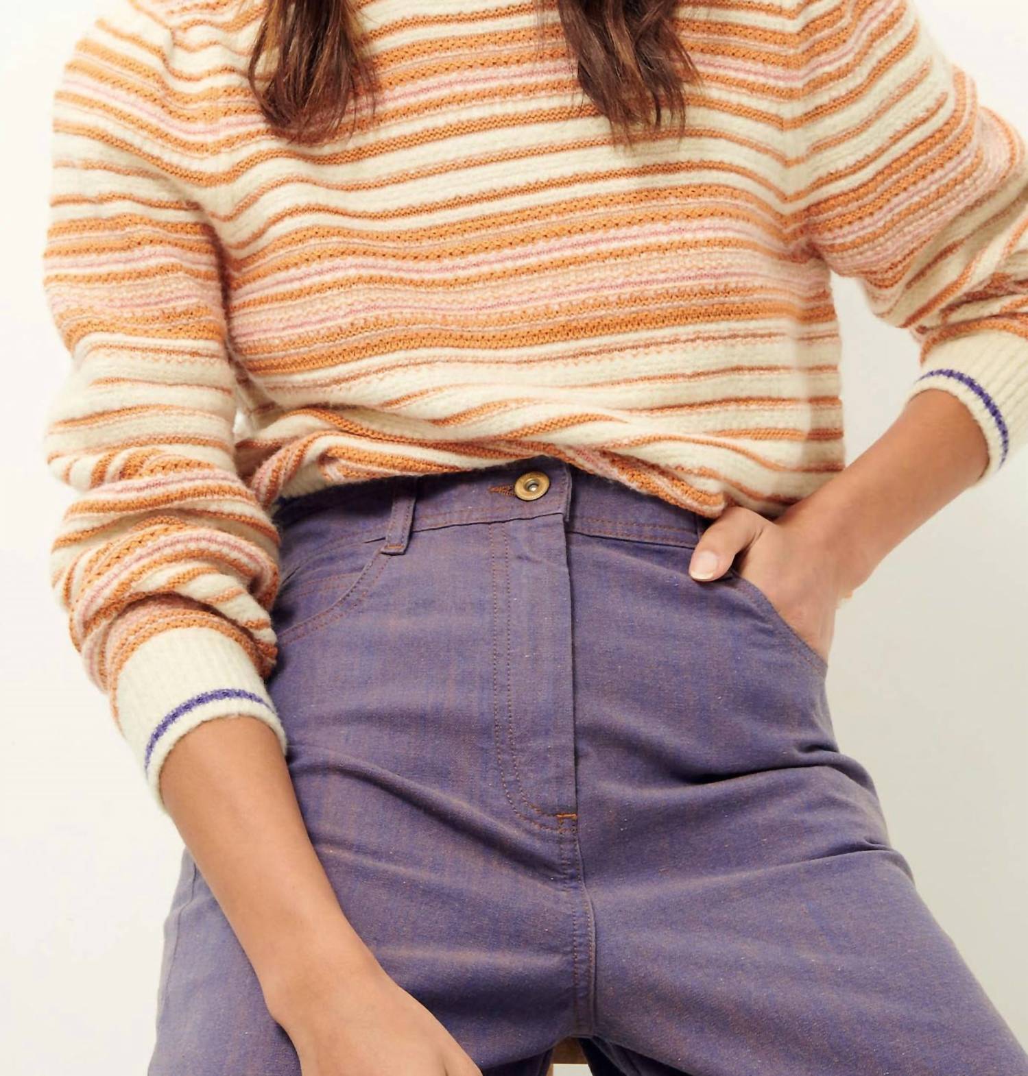 Sessun Nagaina Long Baggy Sleeves Jumper in whifolk - women's sweater