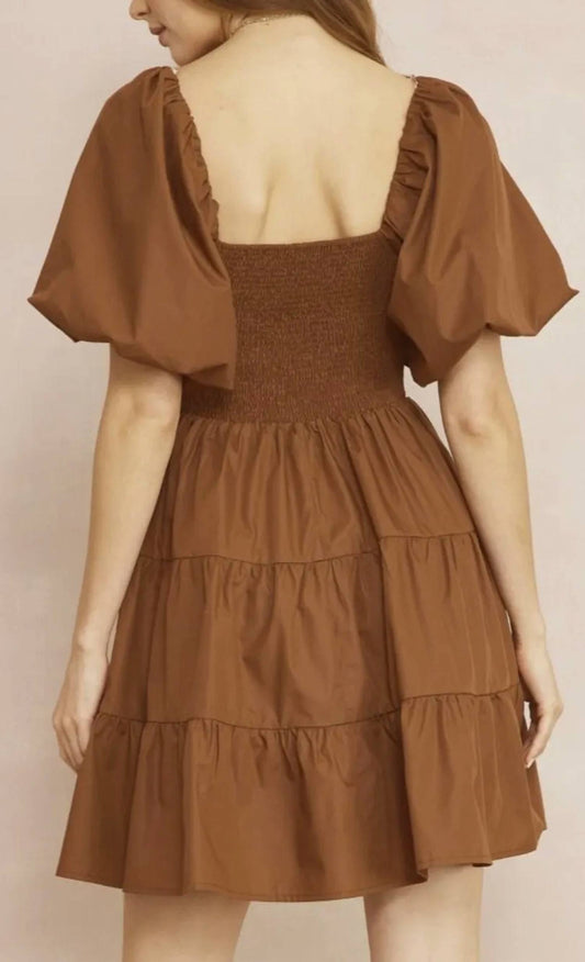 Entro - Smocked Puff Dress