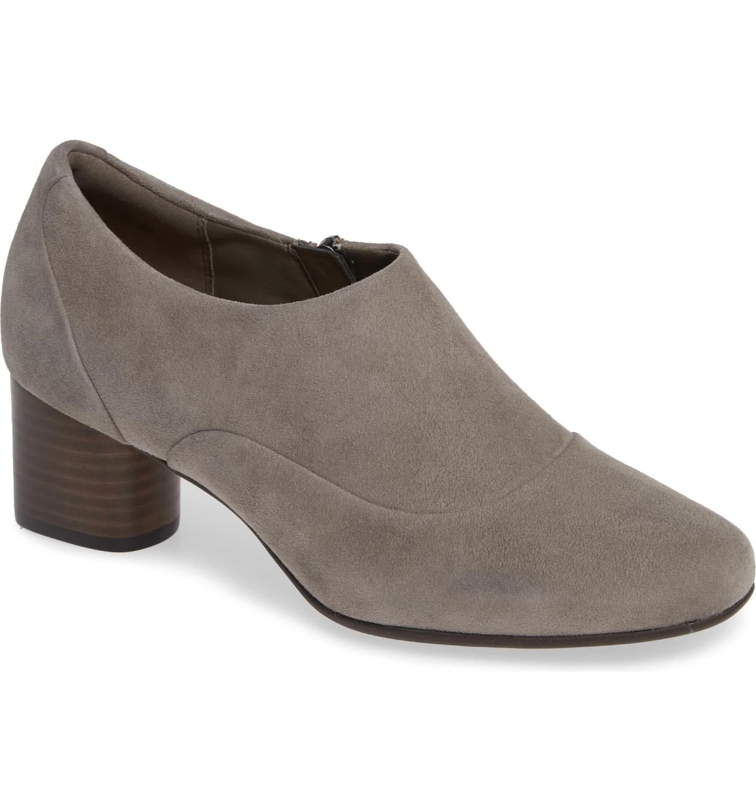 Clarks Women's Un Cosmos Zip Heeled Shoes in taupe - women's heels