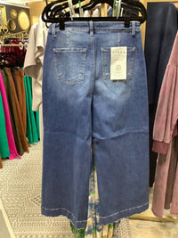 Risen - Women's High Rise Ankle Wide Leg Jeans