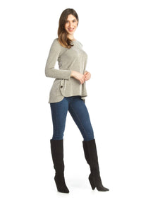 Papillon - Striped Knit Sweater With Side Button Detail