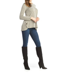 Papillon - Striped Knit Sweater With Side Button Detail