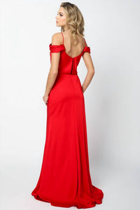 Juliet - Draped Off-the-shoulder Evening Gown