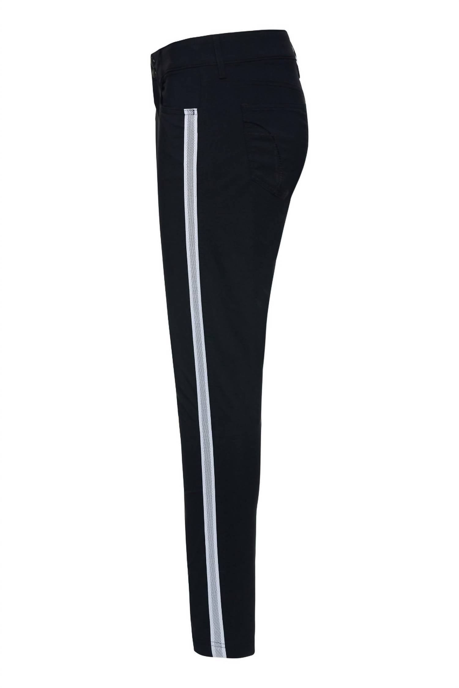 Anatomie Luisa Skinny Jean Pants with Stripe in black white 1 - women's pants - alternate view