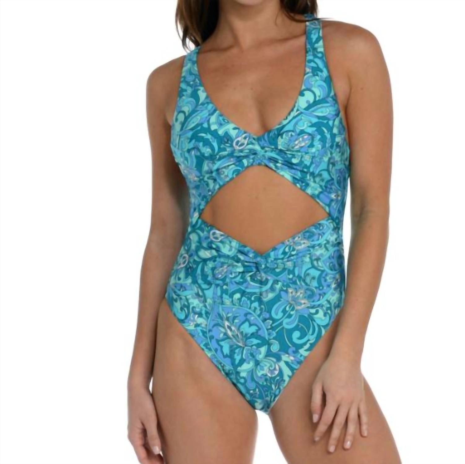 Sunshine 79 - Boheme Paisley Keyhole Midriff Maillo One Piece