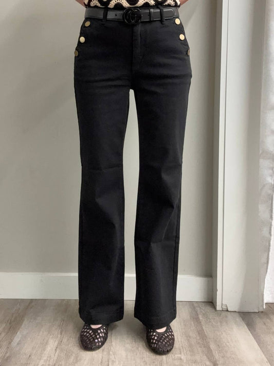 Charlie B - Flare Leg Stretch Jeans With Buttons