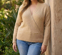 Karen Kane Wrap Sweater - Plus in wheat - women's sweater - view 4