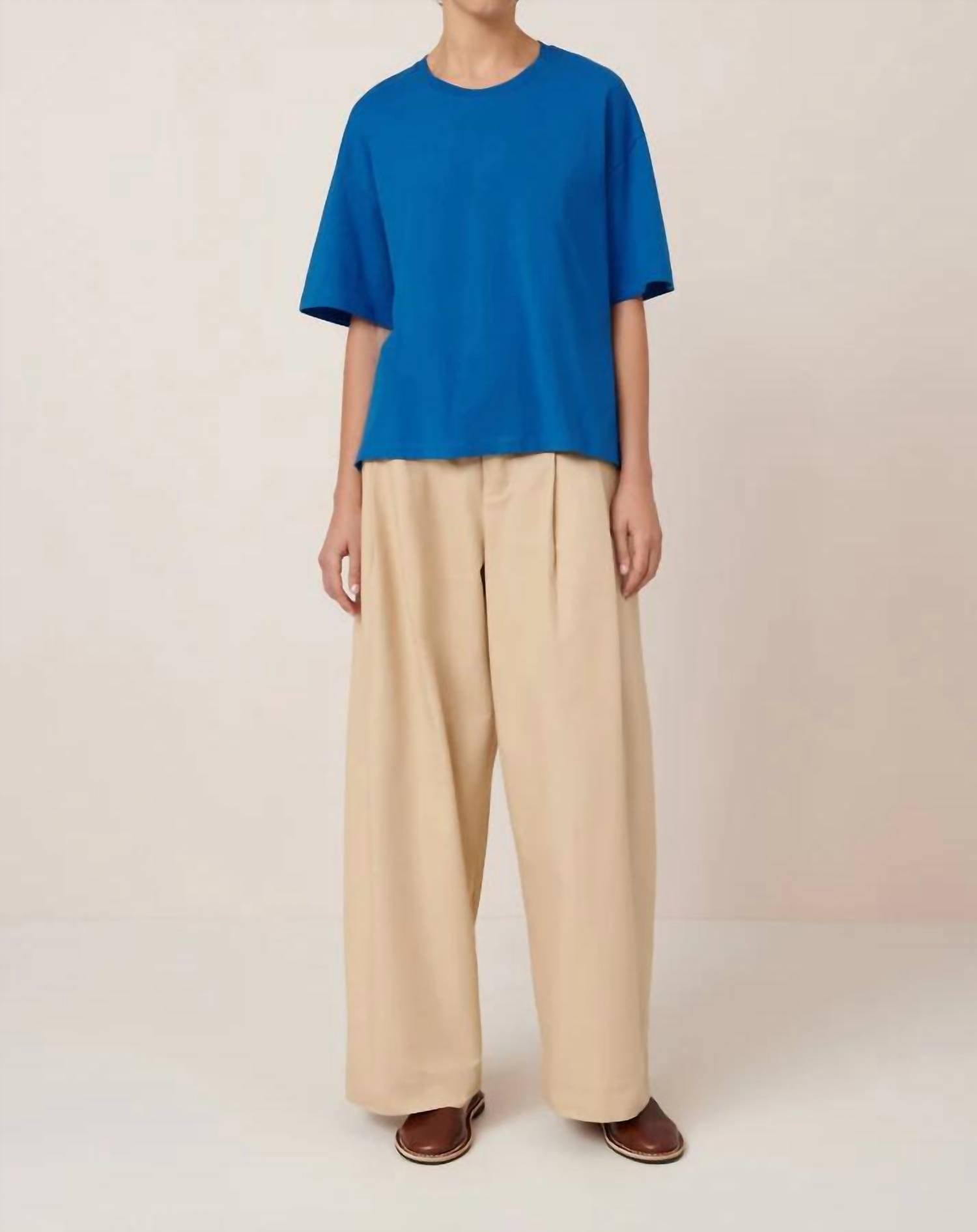 Kowtow Everyday Tee in azure - women's t-shirt - detail view